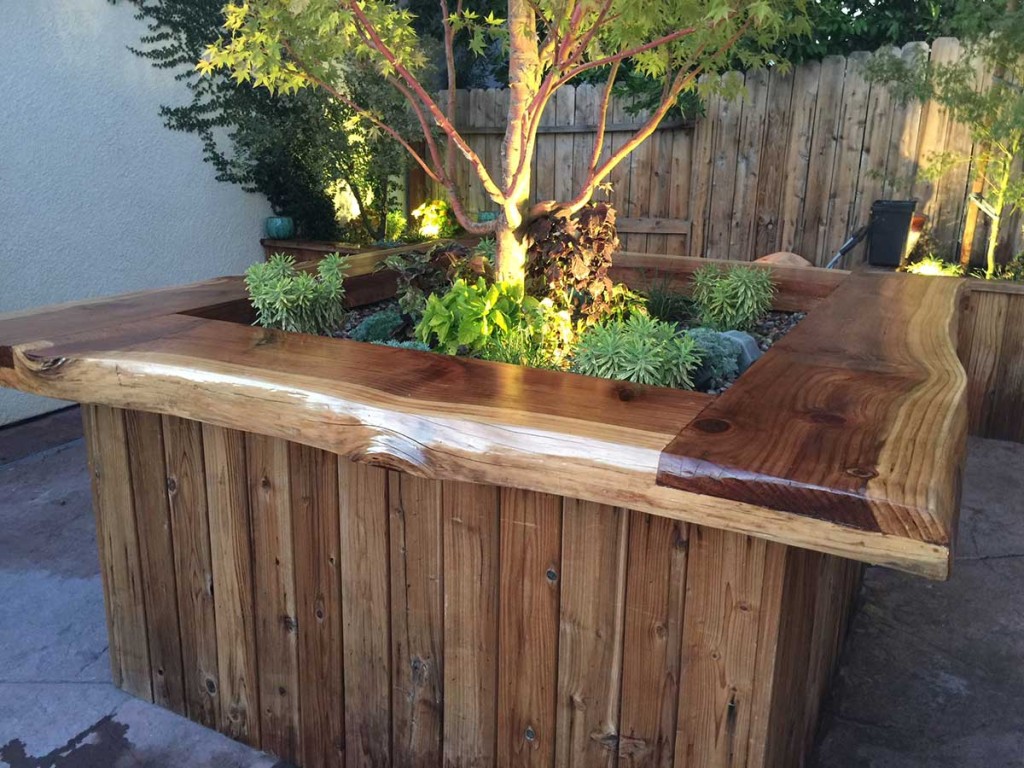 Custom Bar Top and Planters Installation by Lawn & Order